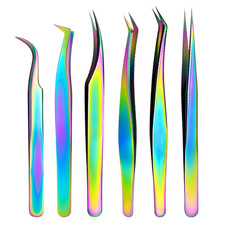 6PCS Pinzette per Ciglia Finte Set per Estensioni Ciglia Finte a Ventaglio Piant