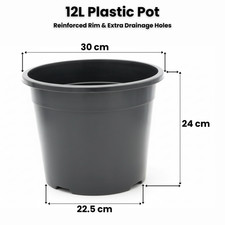 Black Plastic Plant Pots Nursery Flower Pots Indoor Outdoor Drainage Holes