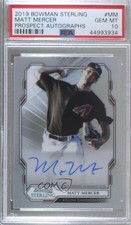 2019 Bowman Sterling Prospect Auto Matt Mercer #BSPA-MM PSA 10 GEM MT Auto 8d2