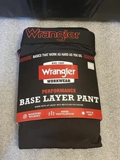 NEW Wrangler Workwear Performance Base Layer Pant Mens, Size 2XL, Black