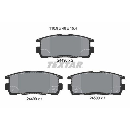 Textar 2449801 Bremsbelagsatz Scheibenbremse Hinterachse FüR Suzuki Vauxhall Gmc-image