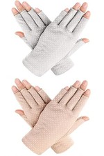 Women Driving Gloves Sun UV Protection Glove Touchscreen Half-Finger Gloves