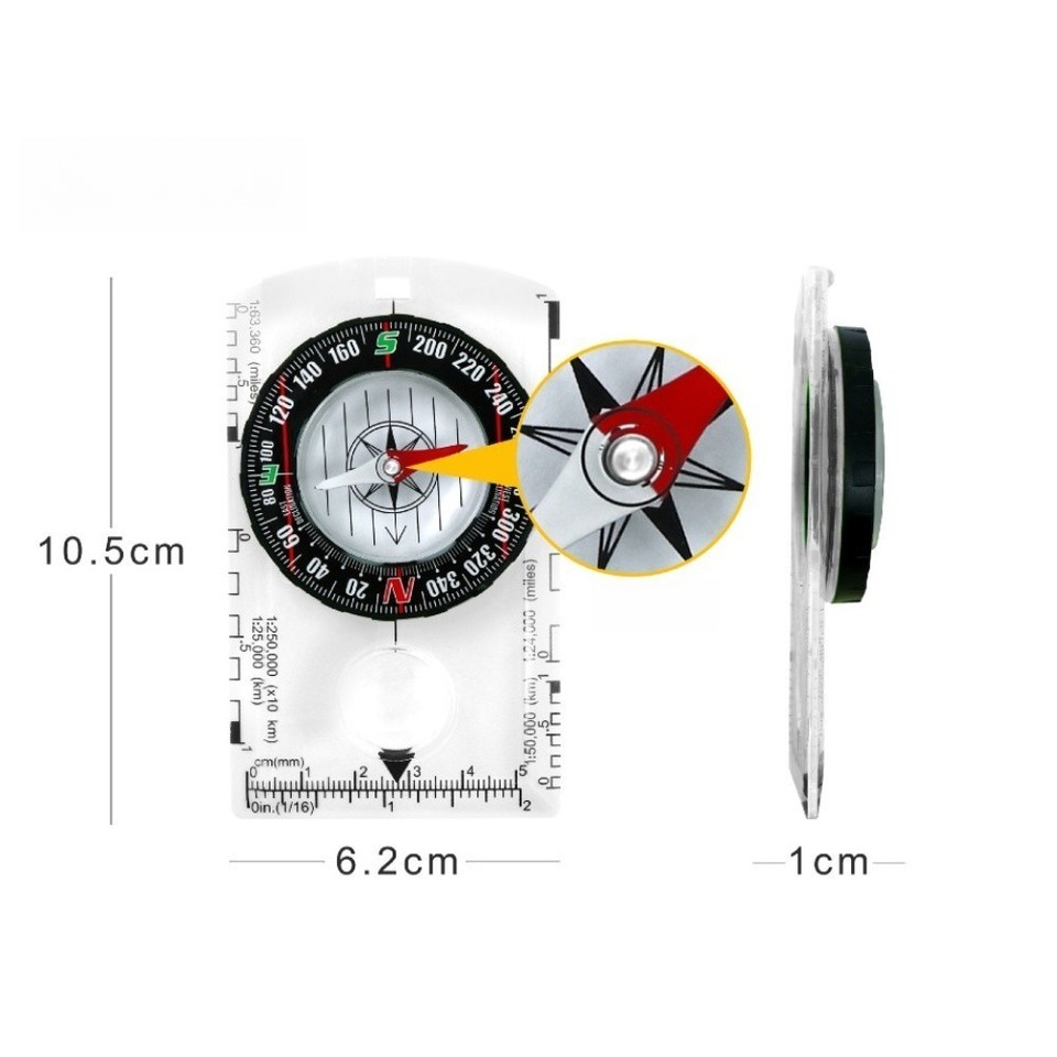 Acrylic Map Scale and For COMPASS Combination Tool for Hiking Camping ...