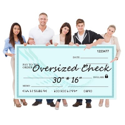 Big Presentation Check 30x16 Inch Dry Erase Giant Reusable Fake Check