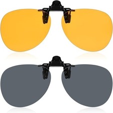 Clip On Sunglasses, 2 Pcs Polarized Lens Fit over Prescription Glasses