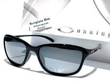 NEW Oakley SHES UNSTOPPABLE Shiny Black POLARIZED Silver Lens Sunglass 9297-08