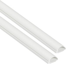 D-Line Micro Cable Trunking (2-Meter) Self-Adhesive 2x 1-meter Lengths, White
