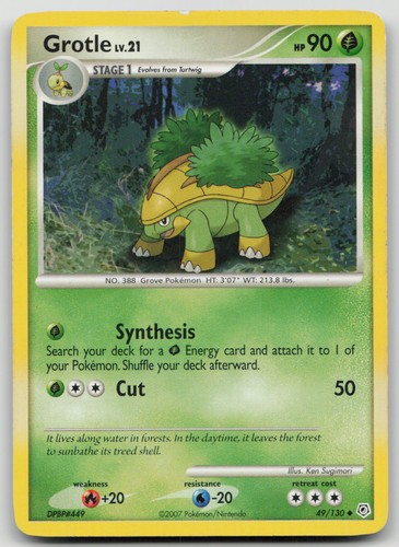 Pokemon TCG Grotle Uncommon Diamond and Pearl 49/130 LP