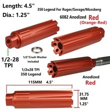 350 Legend Tanker Muzzle Brake 1/2x28 TPI Al 6082 T6 For Ruger/Savage/Mossberg