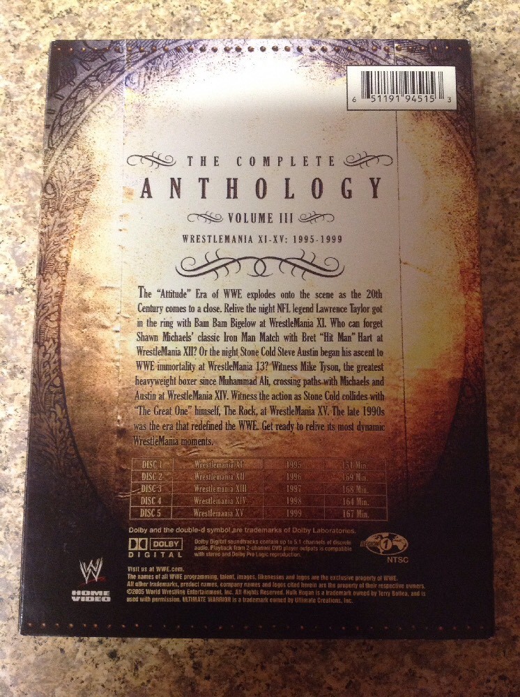 WWE - Wrestlemania Anthology: Vol. 3 (DVD, 2005, 5-Disc Set