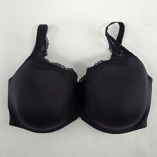 Le Mystere Bra 44H Black Full Fit Underwire Lightly Padded Lace Tisha NEW