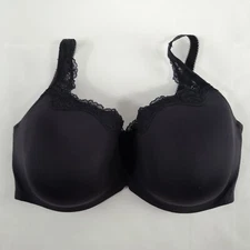 Le Mystere Bra 44H Black Full Fit Underwire Lightly Padded Lace Tisha NEW