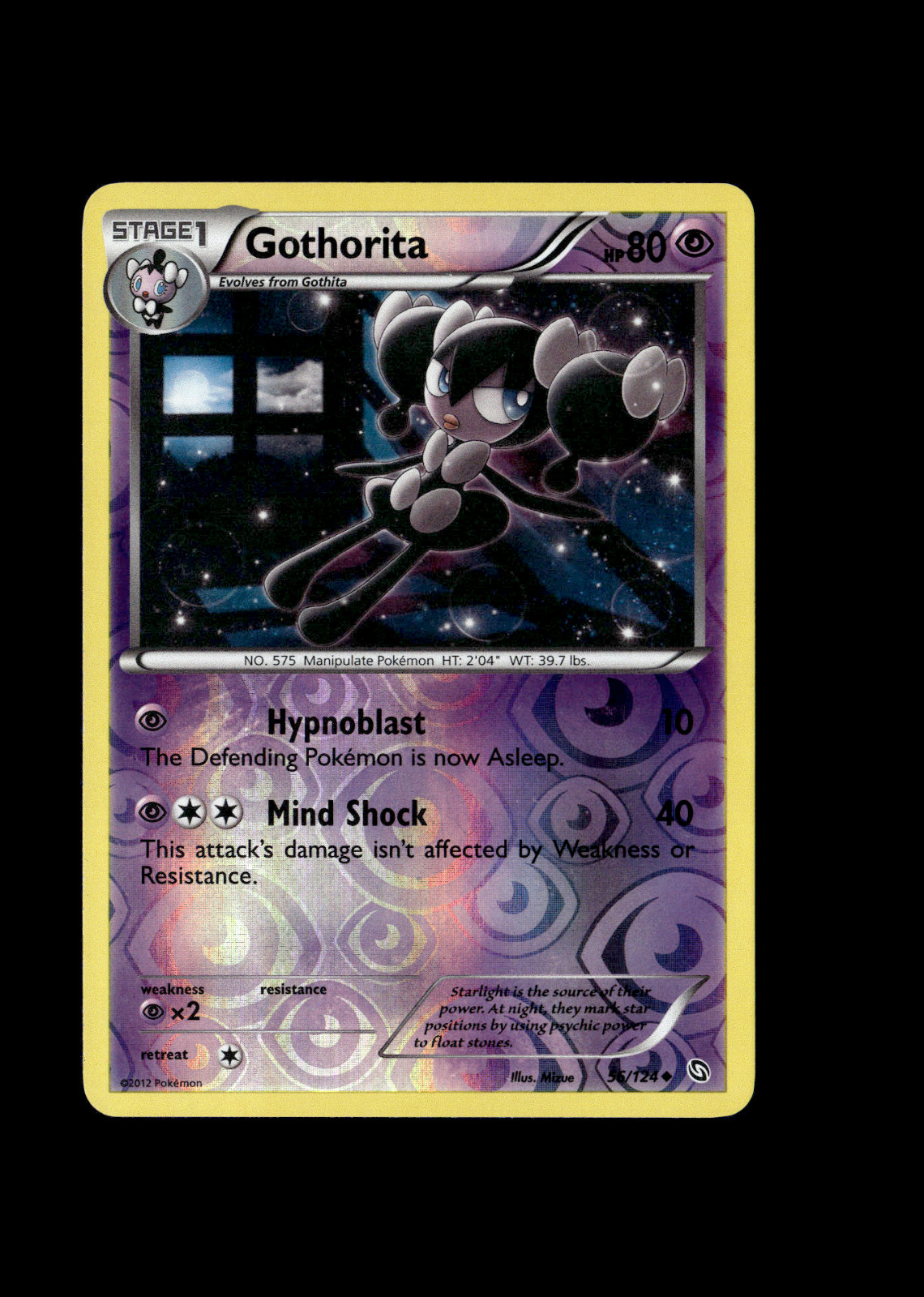Pokemon 2012 Near Mint NM Gothorita Dragons Exalted REVERSE 56/124 Card