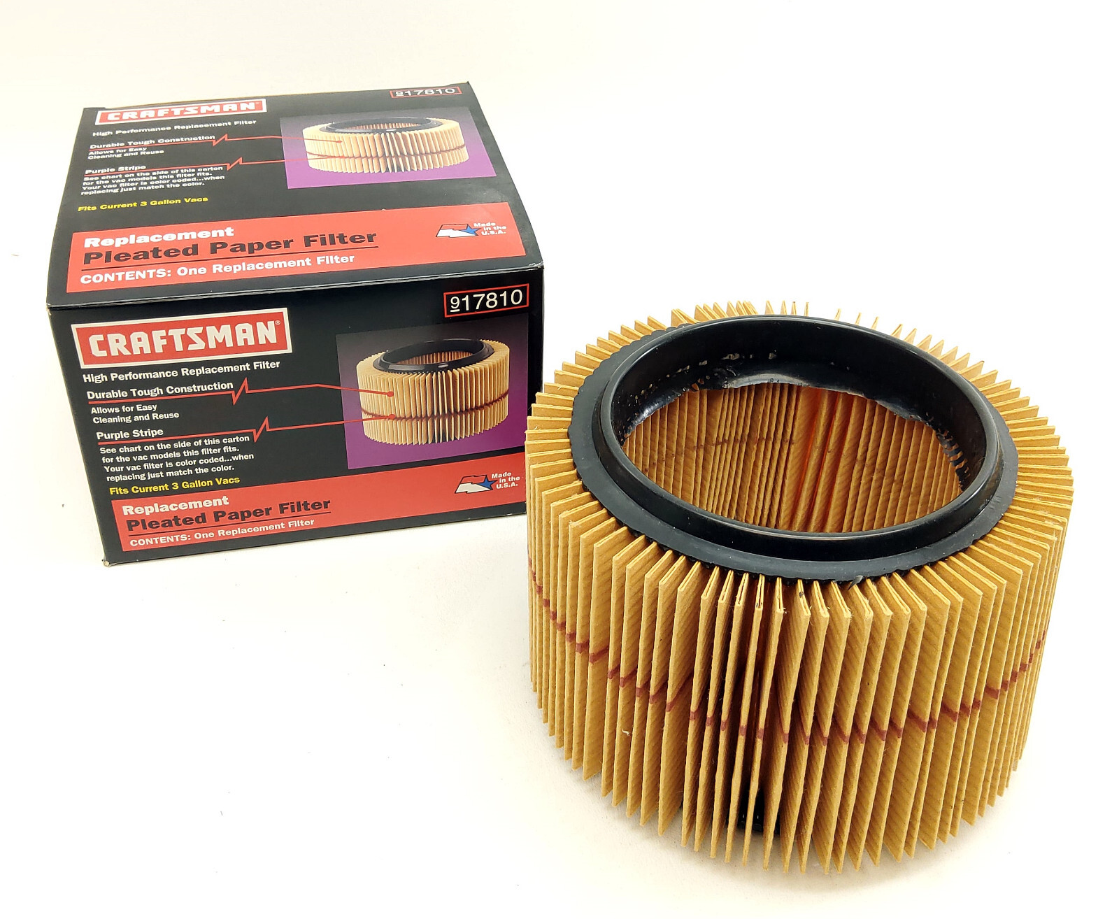 Genuine Craftsman 917810 Wet/Dry Vacuum Shop Vac Pleated Paper