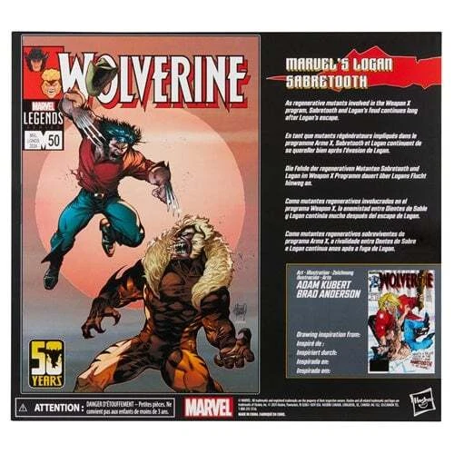 ¡EN STOCK! Wolverine 50th Marvel Legends Logan vs Sabretooth 6" AF paquete de 2 Hasbro Foto 2 de 4