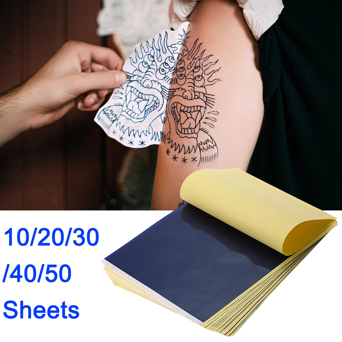 Tattoo Transfer Paper-Tattoo Stencil Paper 30 Sheets Tattoo Thermal Stencil  Paper 8 1/2 x 11 Transfer Paper for Tattoos,Tattoo Paper,Tattoo Supplies