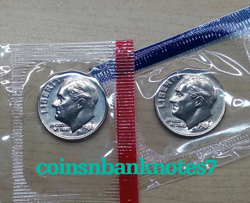 1986-D & P Roosevelt Dime BU Set