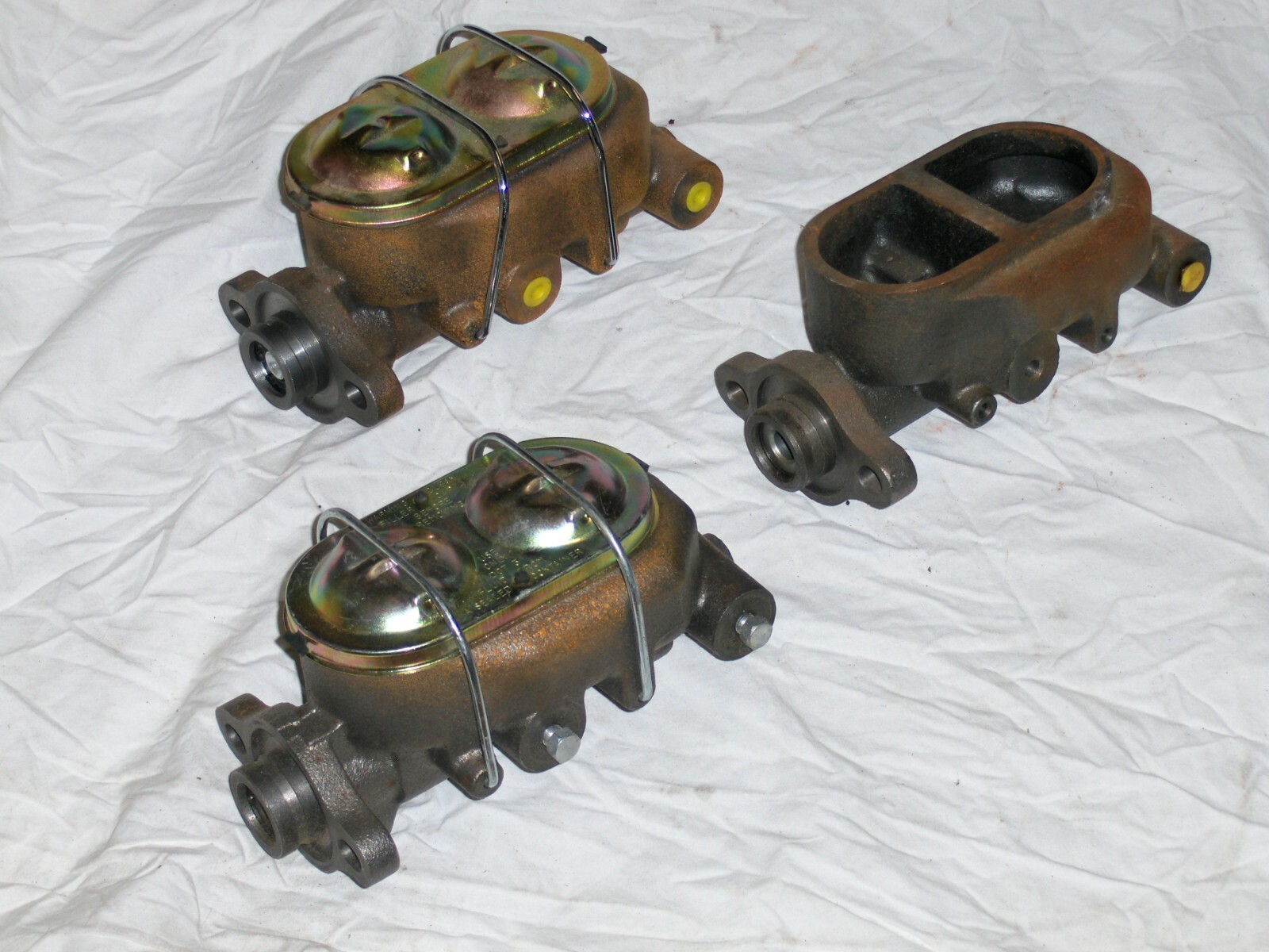 Lot of 3 Street Rod Master Cylinders Cast Iron Universal GM 3/8 for