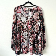 Show Me Your Mumu Az M Floral Oversized Jamie Tunic Dress Boho Artsy Festival