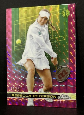 2024 Topps Chrome Tennis 1st Card Rebecca Peterson Pink Geometric