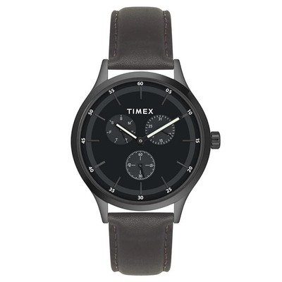 TIMEX Men Watch Analog Black Dial With Brown Leather-TWHG03SMU13 Free Shipping
