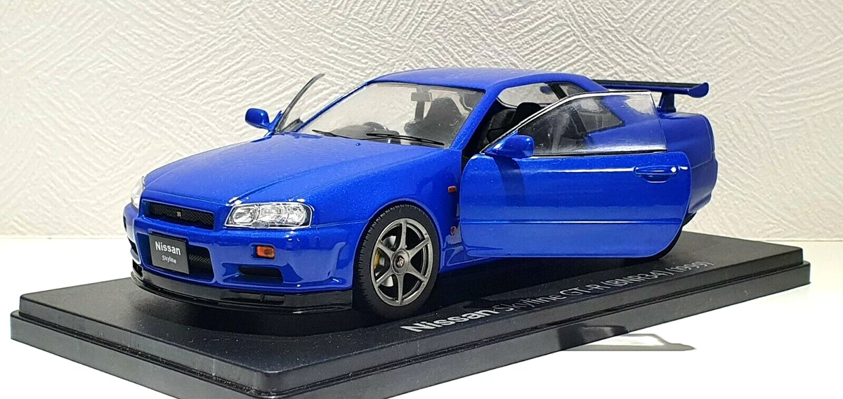 1/24 Hachette NISSAN SKYLINE GT-R R34 V-SPEC BAYSIDE BLUE Japan diecast  model