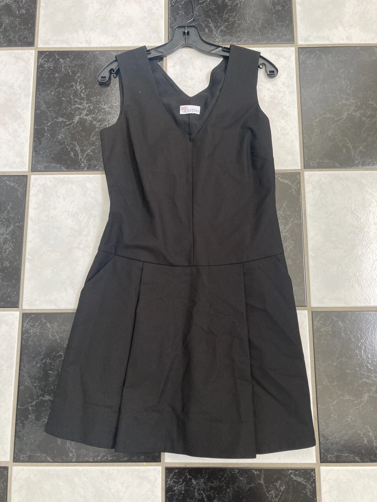 Abito a pieghe NUOVO CON ETICHETTE 100% AUTENTICO ROSSO Valentino fiocco posteriore vita caduta taglia 04