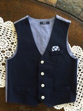 Nautica Boys Navy Blue Blazer Vest Size 7