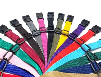 CHURCH PRODUCTS UK Tie Down Straps Plastic Side Release Buckle Belt Luggage 25mm Webbing 20 Colours