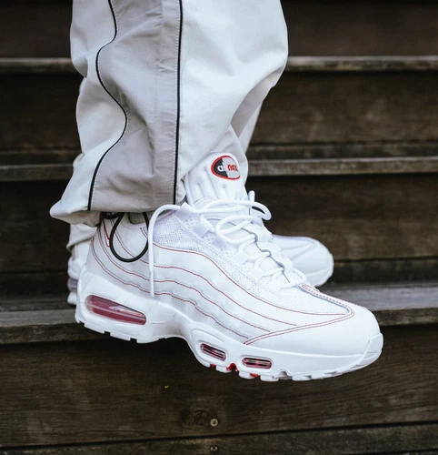 Nike Air Max 95 OG Big Bubble White University Red IB7936-100 Mens New