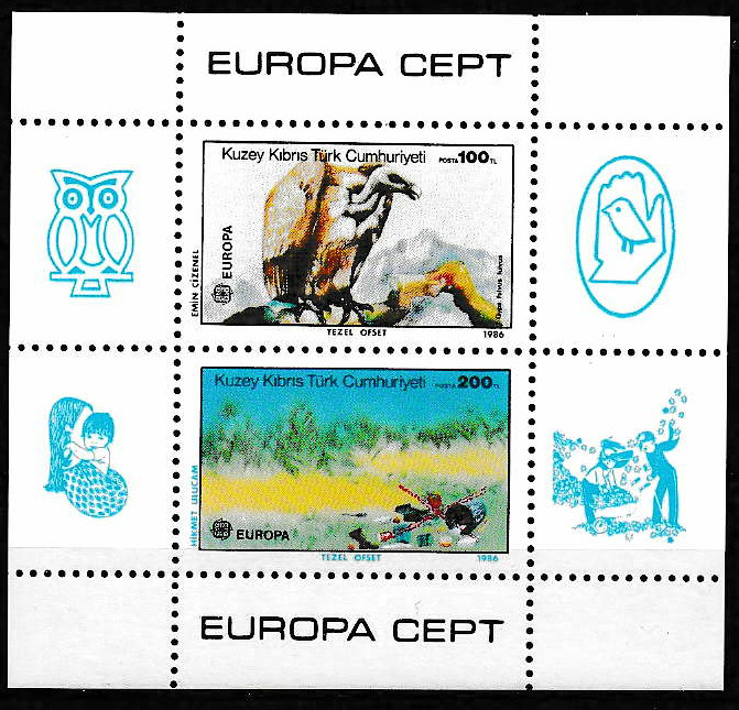 Turkish Northern Cyprus 1986 Europa Birds SC# 181 MS MNH Mint/Never Hinged