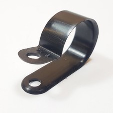 Plastic P Clip 21.8mm 7/8" Nylon Black Pclip Clamp Hose Cable Holder Conduit