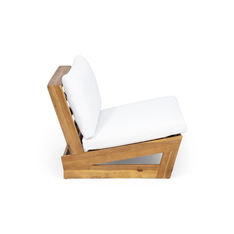 Noble House Sherwood Outdoor Club Chairs (Set of 2) Teak and White