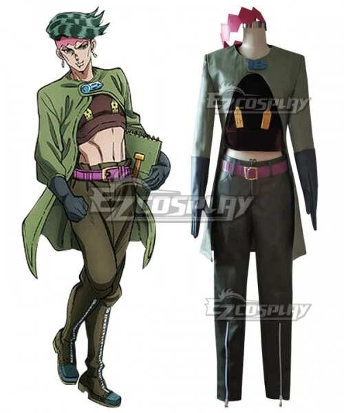 Rohan Kishibe Green Uniform Suit Halloween Party Christmas Outfit Cosplay Costum