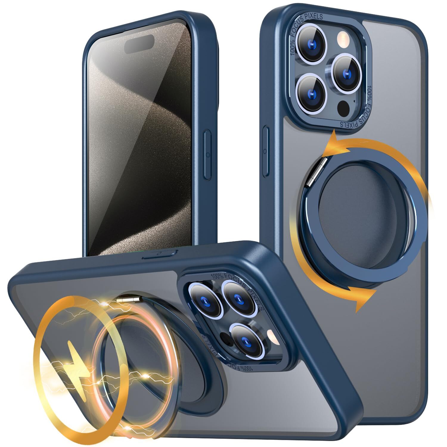 KWATUNG product case for iphone 15 pro max case magsafe compatible 360 rota 651