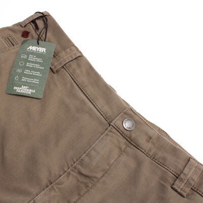 Meyer NWT Chinos / Casual Pants Size 24 34 US Stocky Bonn Brown Cotton Blend