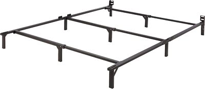 Metal Bed Frame, 9-Leg Base for Box Spring and Mattress, Queen, Tool-Free Easy