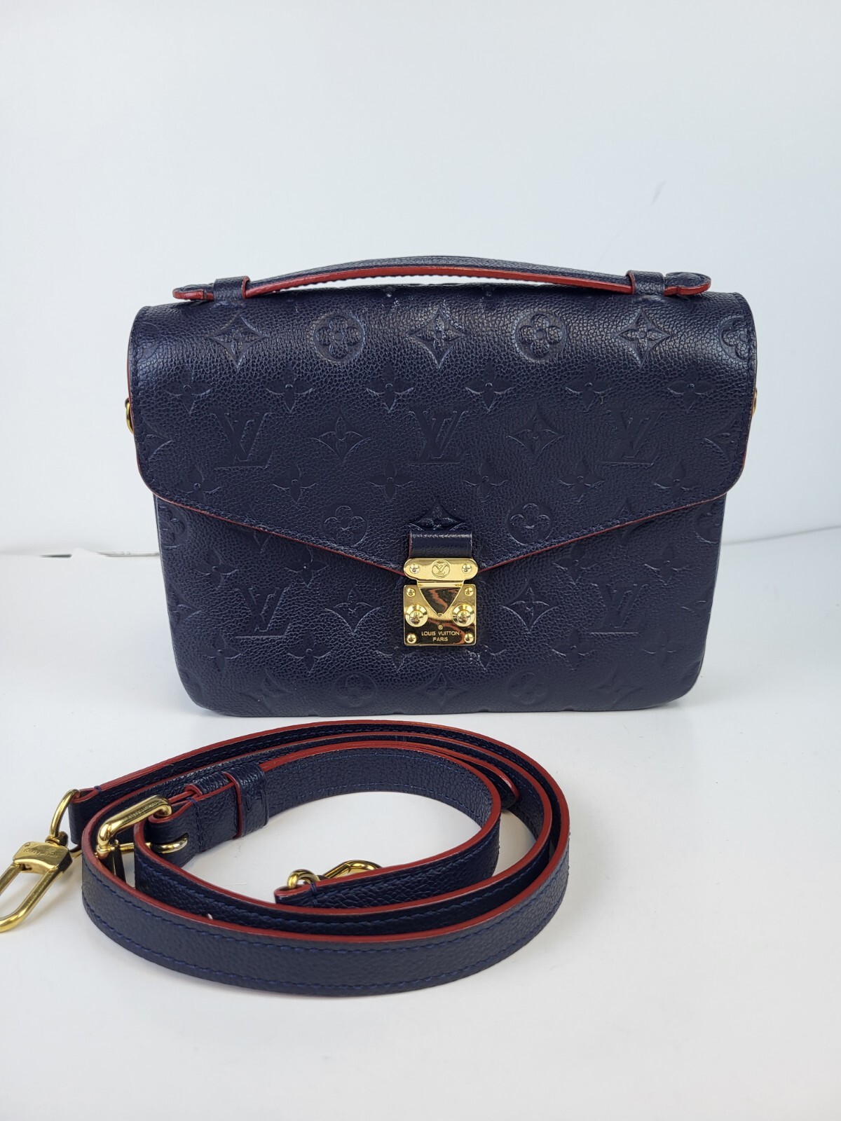 Louis Vuitton Empreinte Pochette Metis Marine Rouge Blue Bag Falak