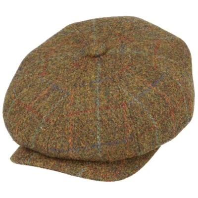 Harris Tweed Newsboy Cap–Gladwin Bond Men’s Wool Herringbone Baker Boy Flat Cap