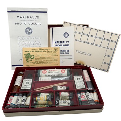 Vintage Marshall's Transparent Photo Oil Colors Hobby Collectible Prop READ