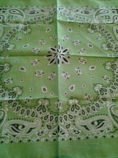 new BANDANA HANKY LIME GREEN PAISLEY 100 COTTON COWBOY HIPPIE BIKER SCARF