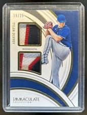 2022 Panini Immaculate Tyler Duffey Materials Duals Jersey Prime #/25 Twins