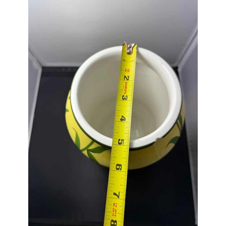 Jarrón Biscotti bote florero decorativo cerámica amarillo decoración de cocina Foto 4 de 4
