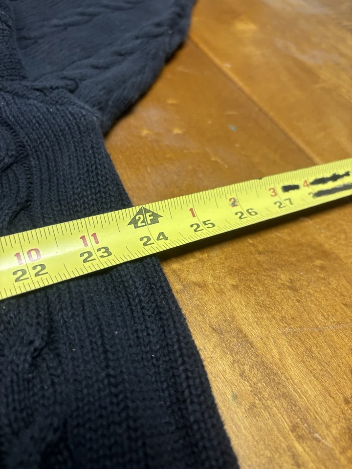 Cárdigan tejido con cable Benetton Italia vintage botón delantero talla L Foto 3 de 4