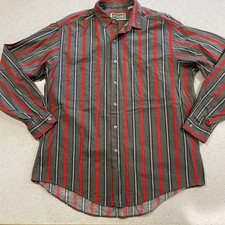 VTG Levi's Shirt Men L Red Gray Striped International Collection Rockabilly 80s