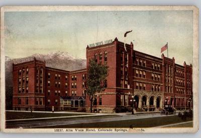 Alta Vista Hotel, Colorado Springs, Colorado Postcard
