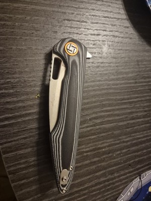 Artisan Archaeo Linerlock Black/Gray G10 Folding D2 Steel Pocket Knife