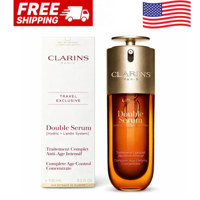 Clarins Double Serum Hydric+Lipidic System 3.3oz 100ml Anti-Aging Age Control