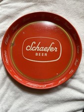 VTG SCHAEFER Beer Tray 12  Red Metal Serving ...