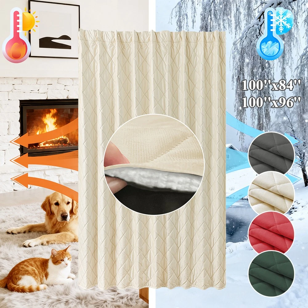 100'' Extra Large Thermal Curtain Winter Thick Window Drapes Room Divider Panel
Opens in a new windo